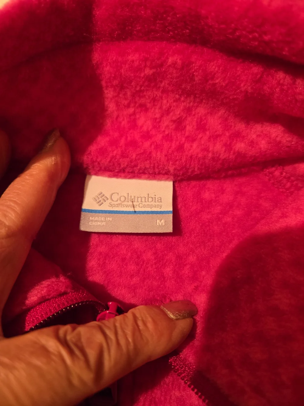 Columbia Women's Hot Pink Full-Zip Teddy Fleece Jacket